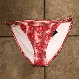 Aerie red white stripe sting bikini bottoms